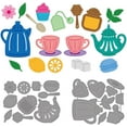 thumbnail image 1 of 2Pcs Tea Tools Cutting Dies Afternoon Tea Embossing Stencils Tea Cup Teapot Decorations Template for Tea Time Theme Card Scrapbooking and DIY Craft Album Paper Card Decor Mixed Color DIY, 1 of 7