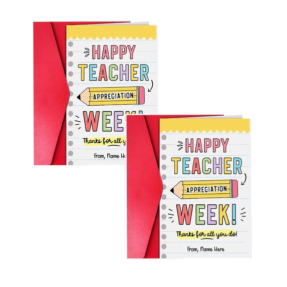 2Pcs Teacher Appreciation Card Teacher Appreciation Gift Card Bulk Teacher'S Day Teacher Teacher Card Teacher Appreciation Gift Of The Year (Thanks) Greeting Card