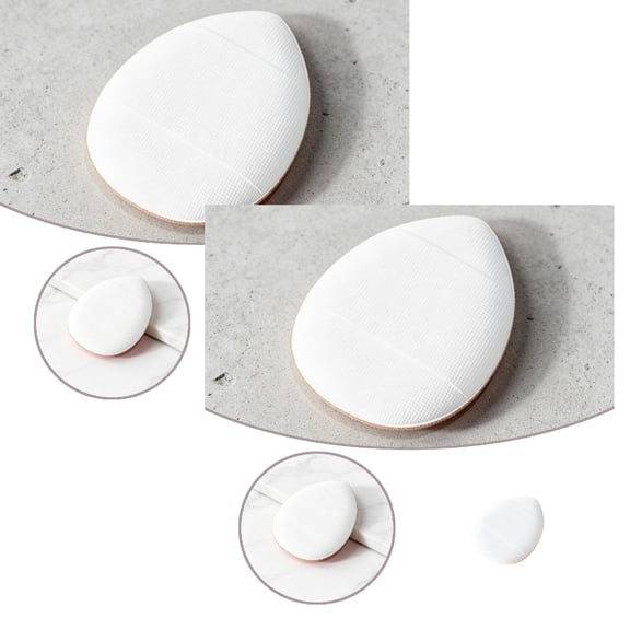 2Pcs Teardrop Makeup Puff Soft Velour Face Puffs For Foundation & Concealer Reusable Washable Sponges For Travel And Daily Makeup Application Tool Bag