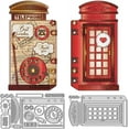 thumbnail image 1 of 2Pcs Telephone Booth Cutting Dies Cut Stencils Planner Telephone Box Embossing Die Cuts Set for DIY Scrapbooking Making Telephone Interface Metal Die Cuts Cutting Dies for DIY Greeting Cards, 1 of 9