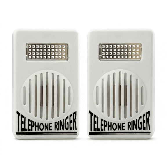 2Pcs Telephone Ringer Amplifier with Flashing Light Extra-Loud Telephone Ringer, Telephone Volume Increasing Landline Phones Telephones Accessories