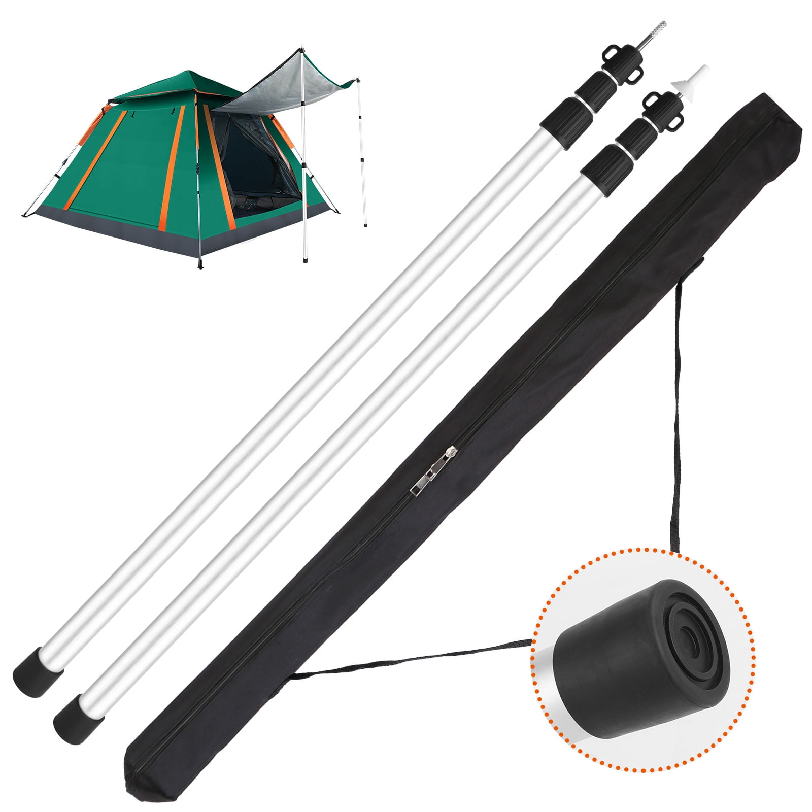 iMounTEK Adjustable Telescoping Tarp Poles, Heavy Duty Aluminum, 3ft-7 ...