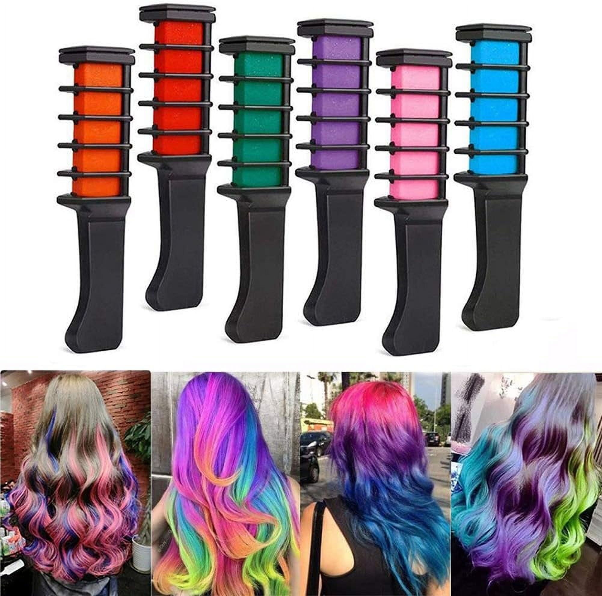 2pcs Temporary Hair Chalk For Girls, Hair Chalk Combs, Washable Hair 