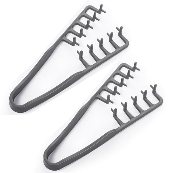 2Pcs Texture Comb, Volume Hair Comb Wide Tooth Comb for Curls, Barber Wide & Fine-Toothed Dual-Purpose Styling Comb, ABS Plastic Texturizing Hair Tool (2PCS Gray)