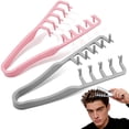 thumbnail image 1 of 2Pcs Texture Comb, Volume Hair Comb Wide Tooth Comb for Curls, Barber Wide & Fine-Toothed Dual-Purpose Styling Comb, ABS Plastic Texturizing Hair Tool (Pink+Gray), 1 of 7