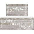 thumbnail image 1 of 2Pcs Thankful Kitchen Rugs Set of 2 Floor Mats for Cooking Non Slip Waterproof Standing Kitchen Runner Mats 17”x30”+17”x47”, Beige, 1 of 7