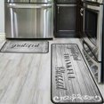 thumbnail image 1 of 2Pcs Thankful Kitchen Rugs Set of 2 Grey Mats for Cooking Non Slip Waterproof Standing Kitchen Runner Mats 17x30+17x47, 1 of 6