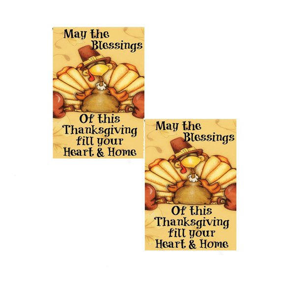 2Pcs Thanksgiving Home Decorative Garden Flag 12X17.7 Inch Seasonal Yard Flag Vertical Banner Flags for Indoor Outdoor Decoration Thanksgiving Cartoon Turkey Garden Flag Happy 2026!