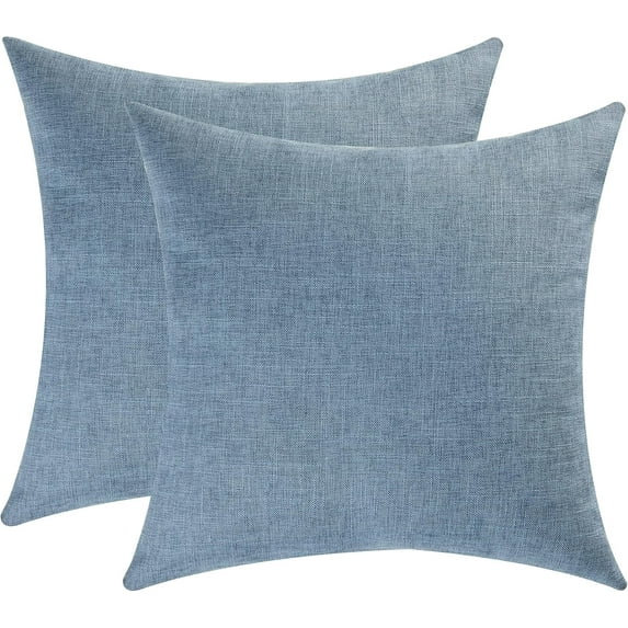 2Pcs Thanksgiving Pillow Covers Solid Color 18x18 Inch for Fall Decorations Rustic Linen Decorative Square Throw Pillow Covers for Sofa Couch Farmhouse Home Decoration