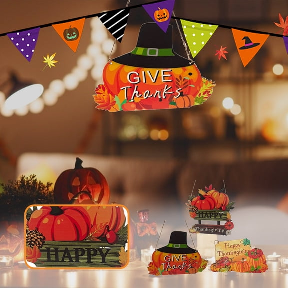 2Pcs Thanksgiving Wooden Ornaments under $5! Yrmaups Thanksgiving Wooden Ornaments, Holiday Table Decorations, Fall Themed Wood Centerpieces for Home, Party, Festive Seasonal Decor