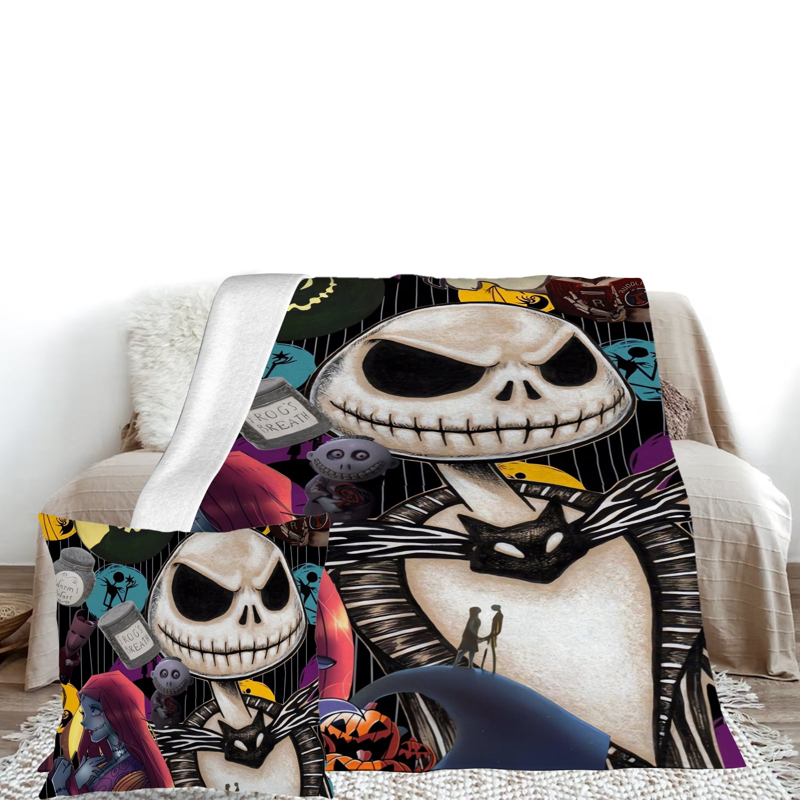 Nightmare Before Christmas Blanket and shops Plush Set