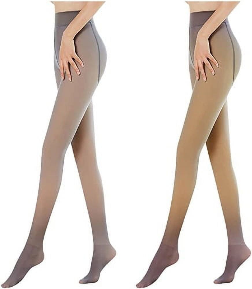 2Pcs Thermal Pantyhose Woman Winter Sock Pants Polar Fake Stocking for  Women Panty Skin Effect Translucent Fleece Tights Warm Legging 