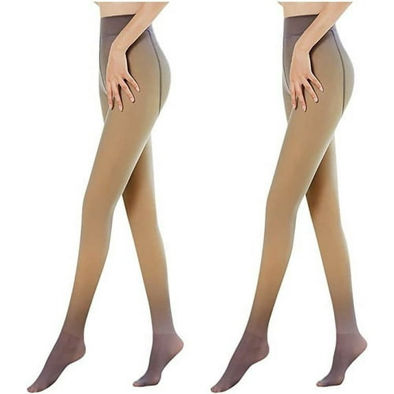 2Pcs Thermal Pantyhose Woman Winter Sock Pants Polar Fake Stocking for Women Panty Skin Effect Translucent Fleece Tights Warm Legging
