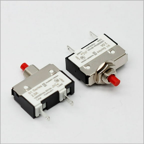 2Pcs Thermal Switch Circuit Breaker Overload Protector 0.5A 1A 1.5A 2A Current Overload Switch Push Button