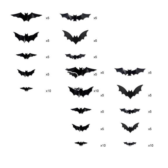 2Pcs Three Halloween Led Night Light Bat Festival Party Window Garage Decoration Pet Glowing And Flashing Wall Stickers Night Lights