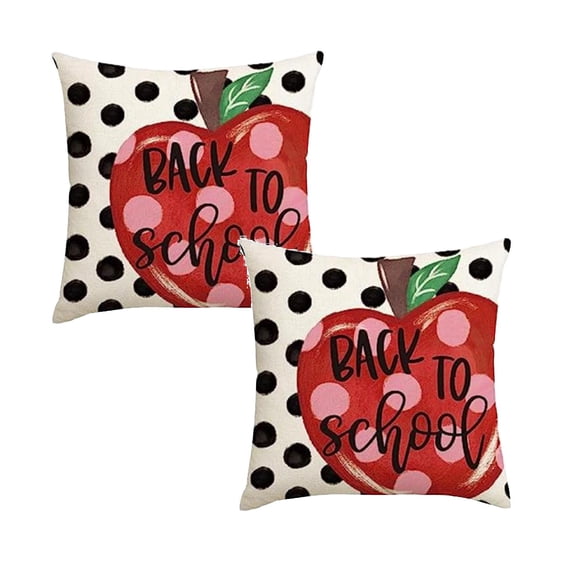 2Pcs Throw Pillow Cover 17.7X17.7In Back To School First Day Of School For Sofa Couch Pillow Case