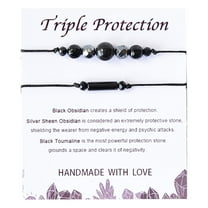 2Pcs Tiger Eye Bracelet Natural Stone Beaded Bracelet Handmade Adjustable Jewelry for Men Women Gifts for Him Her
