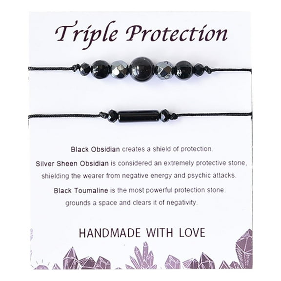 2Pcs Tiger Eye Bracelet Natural Stone Beaded Bracelet Handmade Adjustable Jewelry for Men Women Gifts for Him Her