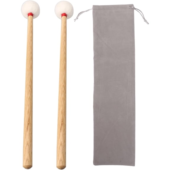 2Pcs Timpani Stick, 14Inch Timpani Mallet with 35mm Felt Head, Medium Hard Maple Handle Mallet