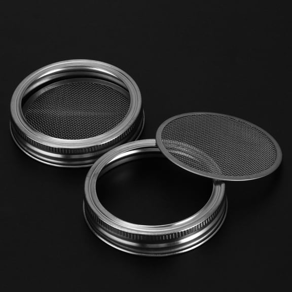 2Pcs Tinplate Canning Lids for Sprouting Jars Silver for Growing