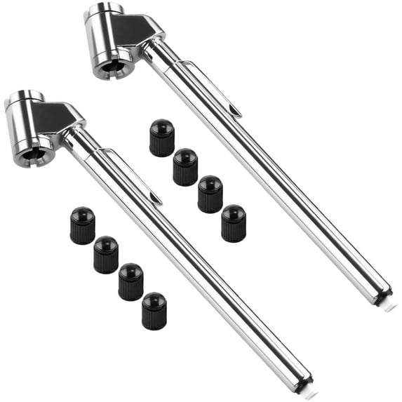 2Pcs Tire Pressure Gauge 10 120 Head Tire Gauge Heavy Duty Air Pressure Gauge With Stainless Steel Body and 4 Caps for Car Truck Motorcycle and Bike