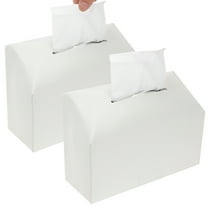 2Pcs Tissue Box Cover Waterproof Paper Towel Box Cover Minimalist PU Leather Tissue Holder Easy to Use Paper Towel Dispenser for Bathroom Office