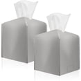 thumbnail image 1 of 2Pcs Tissue Box Covers Modern PU Leather Kleenex Square Tissue Box Holder for Desktop Bedside Table Bathroom, 1 of 6