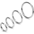 thumbnail image 1 of 2Pcs Titanium Nose Rings 20G 18G 16G Nose Rings Hoops Septum Clicker Hinged Segment Ring Cartilage Helix Tragus Conch Daith Rook Nostril Hoop Piercing Earring, Diameter 5mm to 12mm, 1 of 6