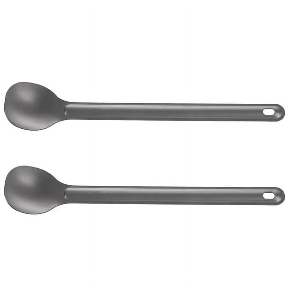 2Pcs Titanium Spoon 21.5cm x 3.9cm Camping Outdoor Tableware Long-Handled