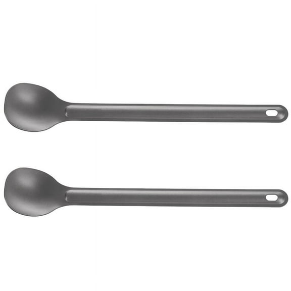 2Pcs Titanium Spoon 21.5cm x 3.9cm Camping Outdoor Tableware Long-Handled