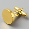 thumbnail image 1 of 2Pcs Titanium Steel Blank Cufflinks 20x18x15mm Flat Round Smooth Cufflinks Golden Round Cuff Links Blank Setting Tray Classic Cufflinks for Apparel Accessories Clothes Buttons Making Golden, 1 of 2