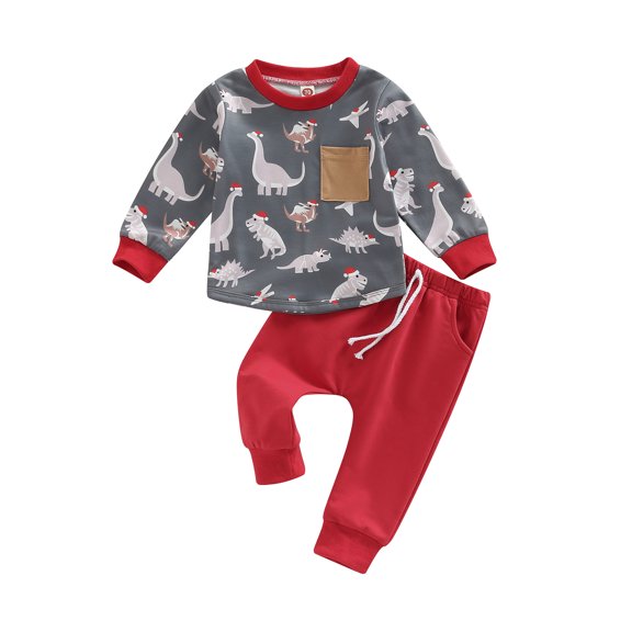 2Pcs Toddler Baby Boy Girl Fall Winter Clothes Hooded Long Sleeve Pullover Tops Pants Set Sweatsuit Outfit Set