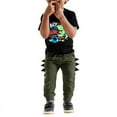 thumbnail image 1 of 2Pcs Toddler Boys Dinosaur Outfits Drawstring Jogger Pants Sweatpants + Short Sleeve T-shirt Set 1-6Y, 1 of 8