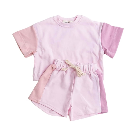 2Pcs Toddler Girls Summer Outfits Set – Flower Short Sleeve T-Shirt and Pants for Gift Summer Outfits Girls' Clothing Set Girls Summer Set 1-4 Years,12-18 Months