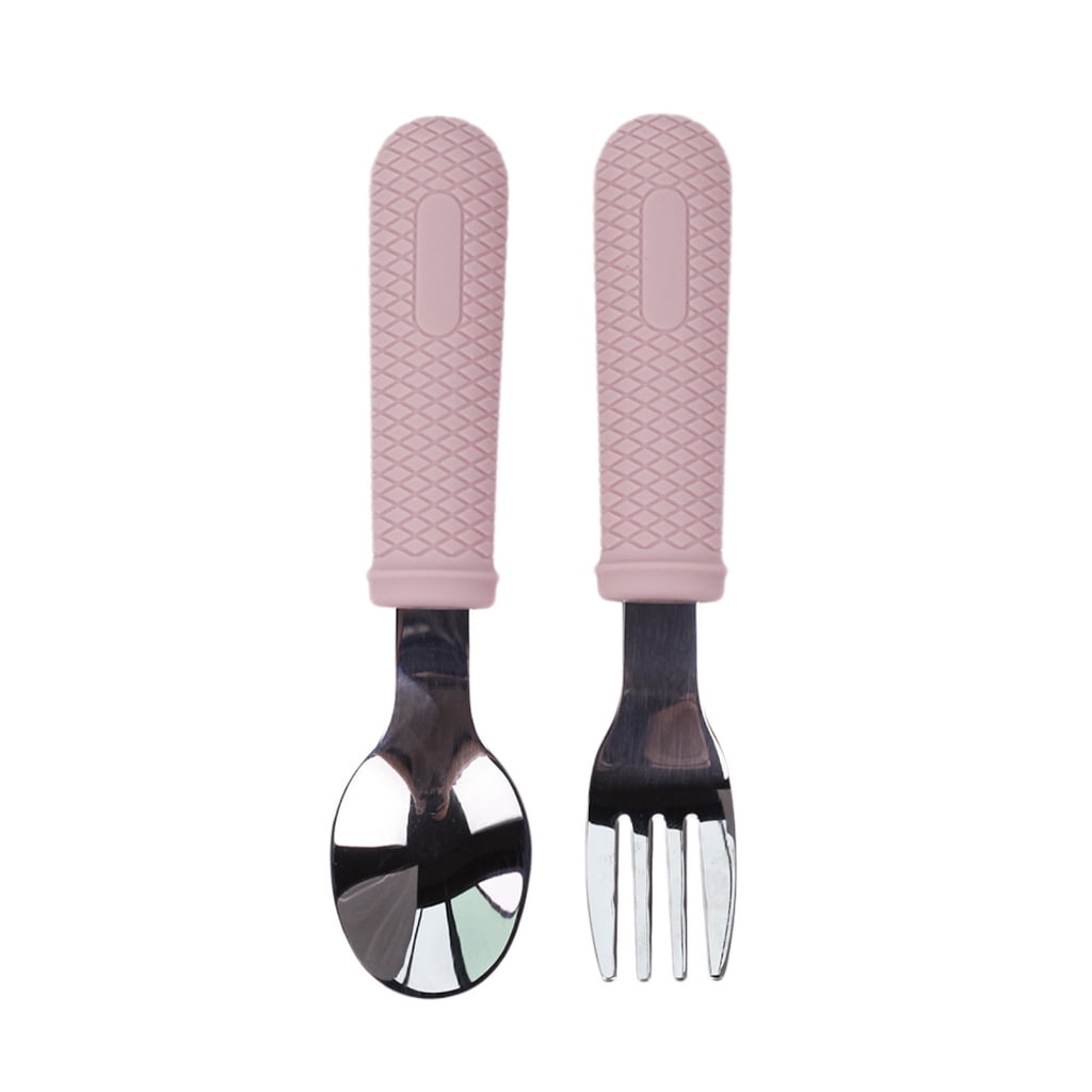2Pcs Toddler Utensils Food Grade Silverware Children Cutlery Spoon Fork