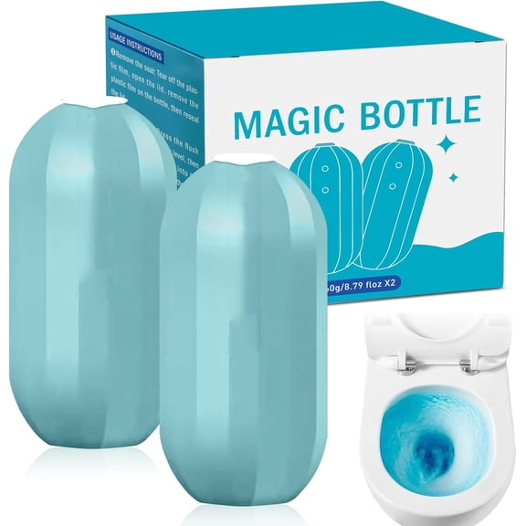 2Pcs Toilet Cleaner, Krazy Pro Toilets Cleaners, Upgraded versionAutomatic Long-Lasting Blue Toilet Cleaner, Makes It Look New