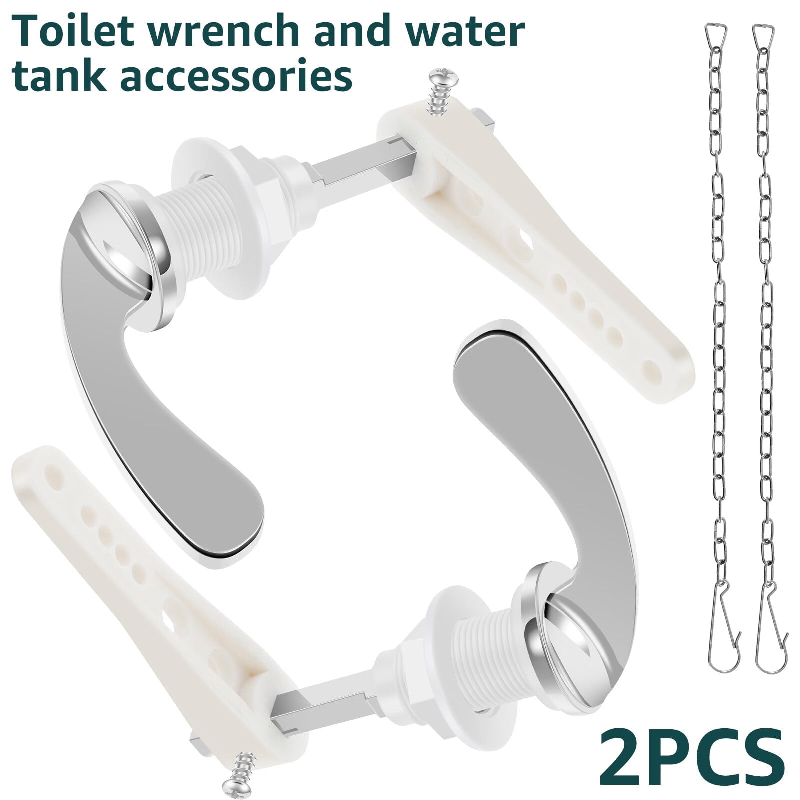 2Pcs Toilet Handle Replacement Kit Universal Toilet Tank Flush Handle