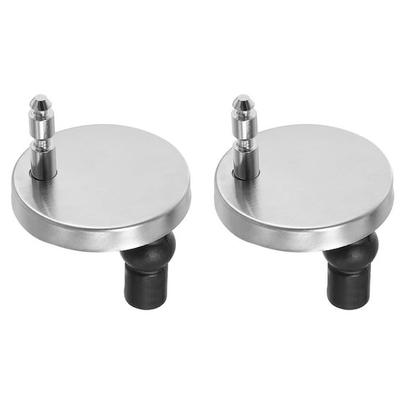 2Pcs Toilet Seat Hinge Fixings, Quick Release Top Fix Nuts Screws Hole Fittings, Expanding Rubber Screw Toilet Seat Hinge Replacement with 55mm Base