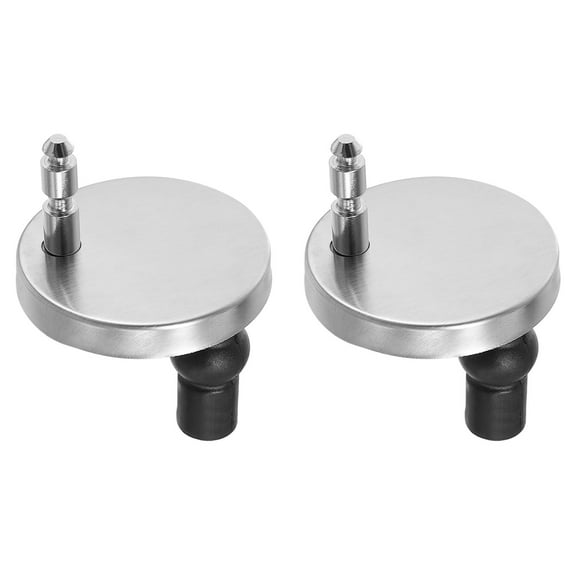 2Pcs Toilet Seat Hinge Fixings, Quick Release Top Fix Nuts Screws Hole Fittings, Expanding Rubber Screw Toilet Seat Hinge Replacement with 55mm Base