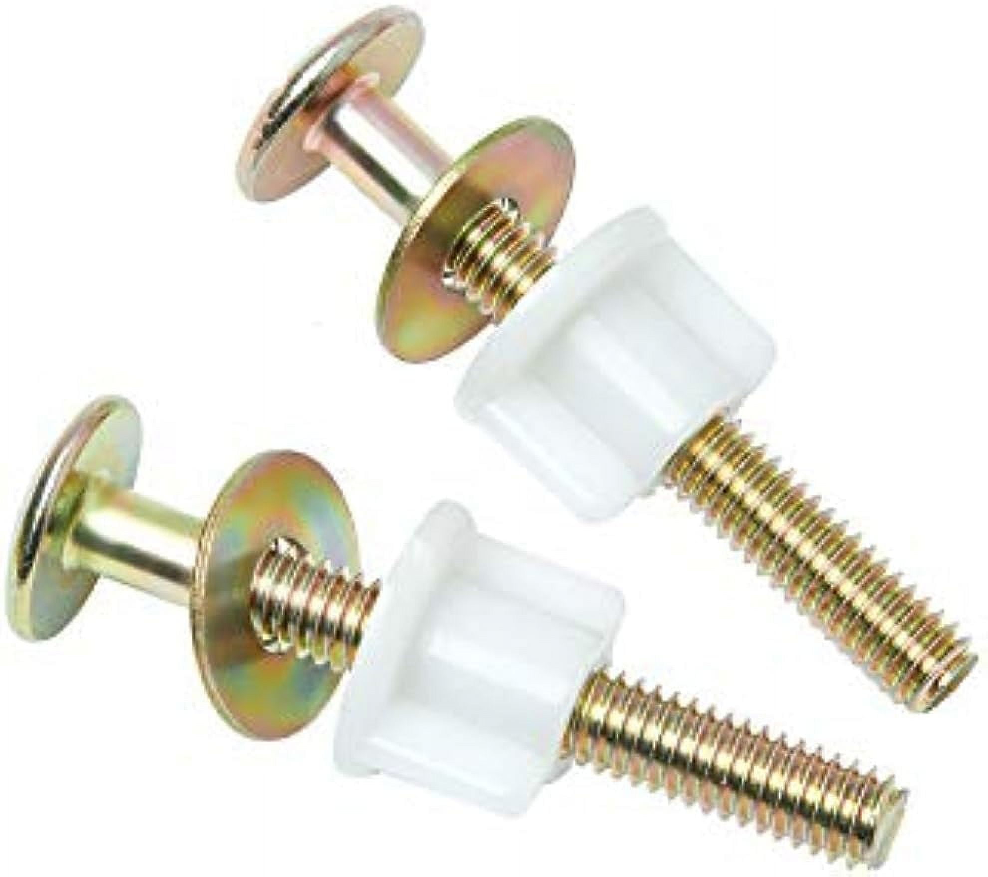 2Pcs Toilet Seat Screws, Steel Toilet Seat Hinge Bolts and Nuts, Heavy Duty Toilet Seat Fastener with Plastic Nuts and Metal Washers, Toilet Hardware Replacement for Top Mount Toilet Seat Hinges