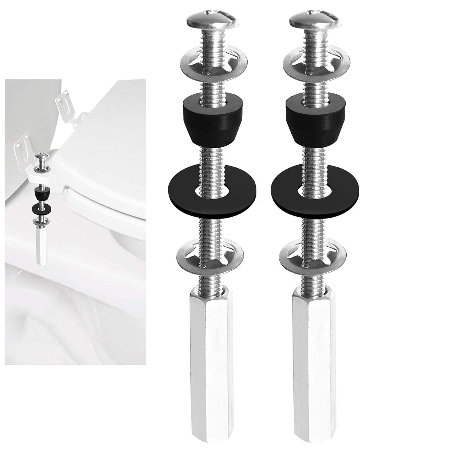 And Fixtures 2Pcs Universal Toilet Seat Hinge Bolt Kit, Heavy Duty Toilet Seat Screw Toilet Seat Fittings
