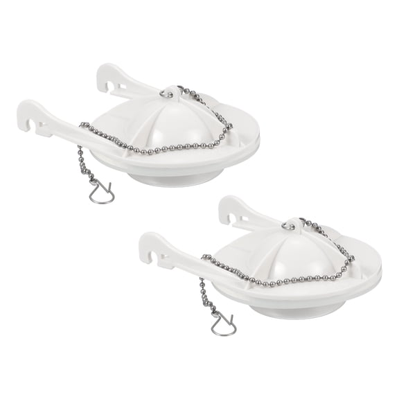 2Pcs Toilet Stopper Flapper, Toilet Flapper Replacement ABS Seal Flappers with Stainless Steel Chain, Universal Fit for Most 3 Inch Toilet Tank Flush Valves, Cream White
