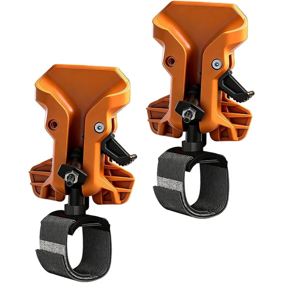 2Pcs Tool Belt Holders for Drill & Hammer, Self-Locking Quick-Draw Metal Hanger w/ Double Lock, Universal Belt Clip for Any Belt, Gray for Pros (Yellow)
