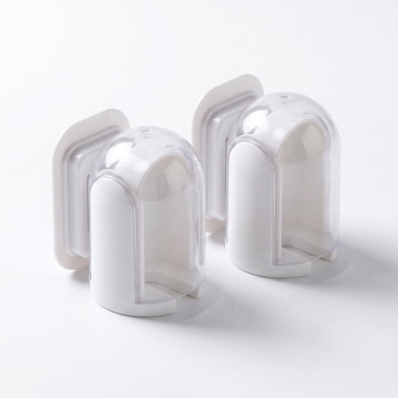 2Pcs Toothbrush Holder,White Self Adhesive Toothbrush Holder Wall Mounted with Cover – Toothbrush Storage Organizer for Bathroom, Shower – Toothbrush Hanger Rack for Dorm