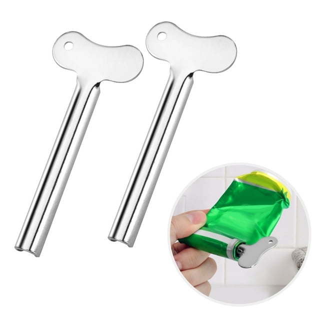 2Pcs Toothpaste Squeezer, Metal Tube Squeezer Key Stainless Steel