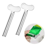 2Pcs Toothpaste Squeezer, Metal Tube Squeezer Key Stainless Steel Toothpaste Roller Tube Wringer for Toothpaste, Paint, Cream, Cosmetic and Hair Dye