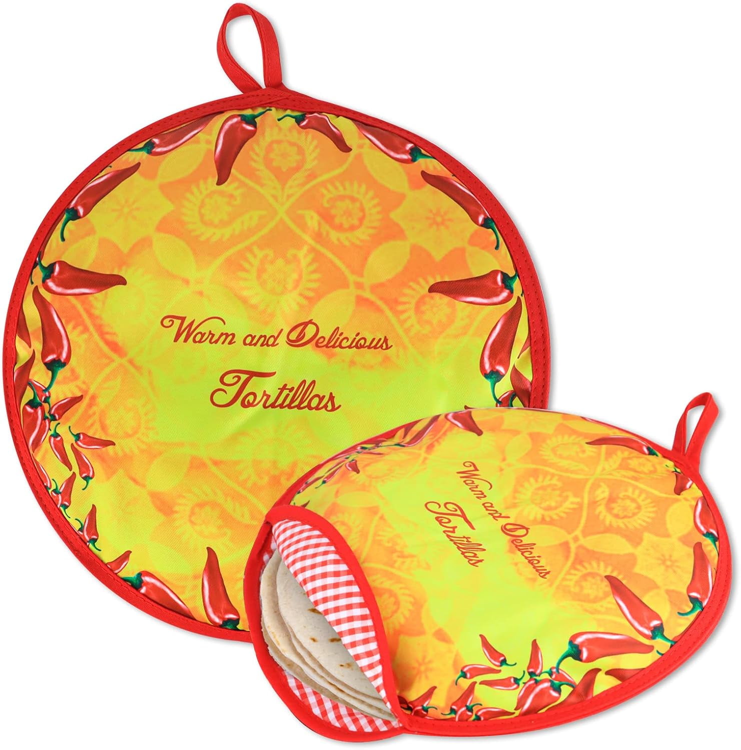 Tortilla Warmer Pouch 11.8 Inch Round Anti-Scald & Dustproof Hanging