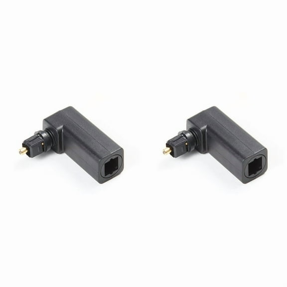 2Pcs Toslink 90 Degree Optical Audio Cable Adapter Male to Female Right Angle 360 Rotates PC TV DVD Stereo Optical Cable,2 x Fiber Optic Adapter,Black