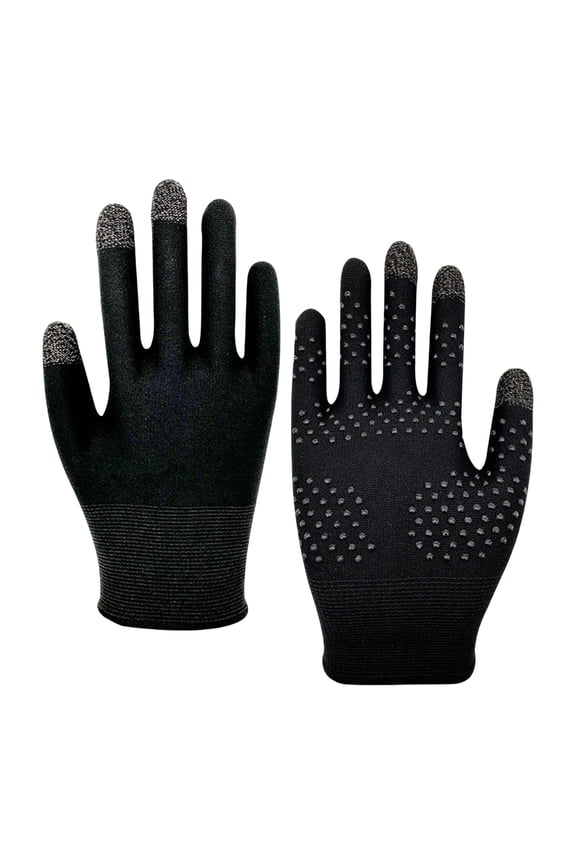 2Pcs Touchable Screen Gaming Gloves Silver Fiber Fingertip Sleeve Comfortable Wear for Daily Use and Gaming