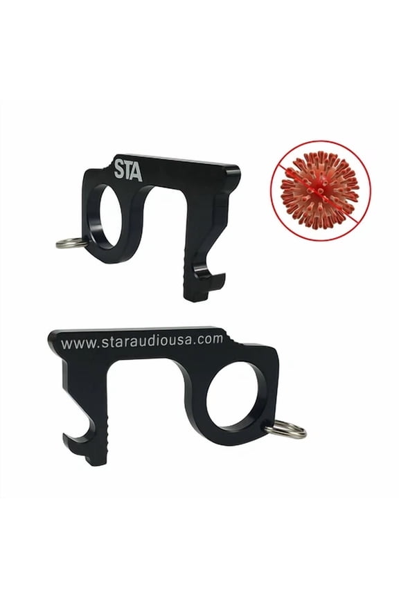 2Pcs Touchless Portable Key Door Opener Handheld Keychain Contactless Keychain